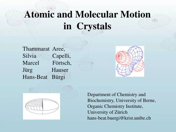 atomic and molecular motion in crystals