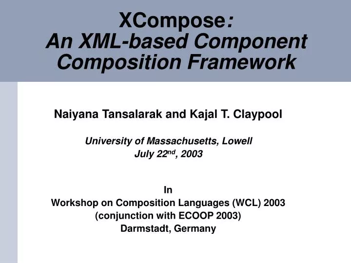 xcompose an xml based component composition framework