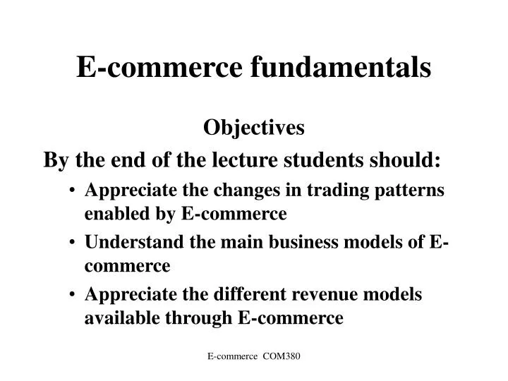 e commerce fundamentals