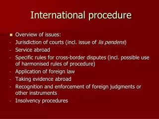 International procedure