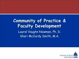 Community of Practice &amp; Faculty Development