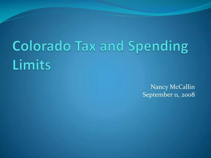 colorado tax and spending limits