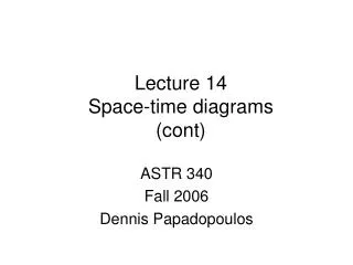 Lecture 14 Space-time diagrams (cont)