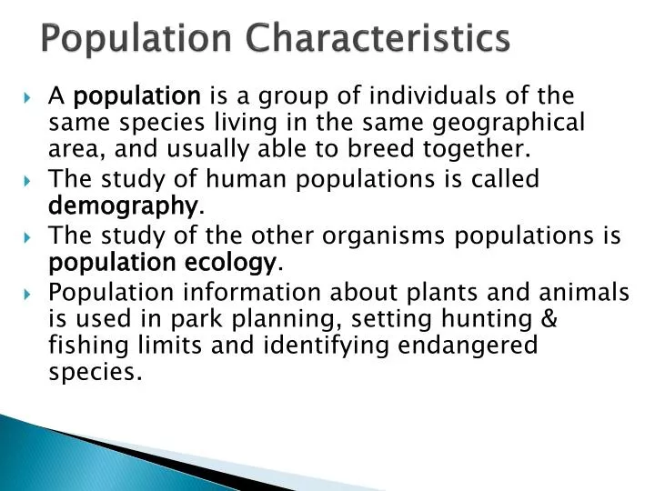 population characteristics