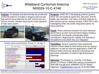 Wideband Conformal Antenna N00024-10-C-4146