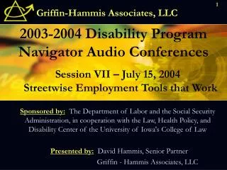 2003-2004 Disability Program Navigator Audio Conferences