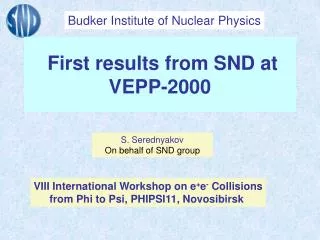 First results from SND at VEPP-2000