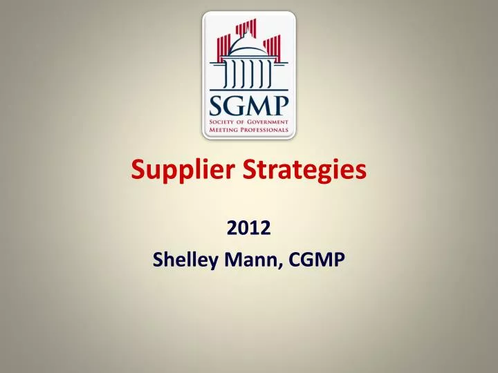supplier strategies