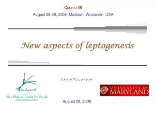 New aspects of leptogenesis