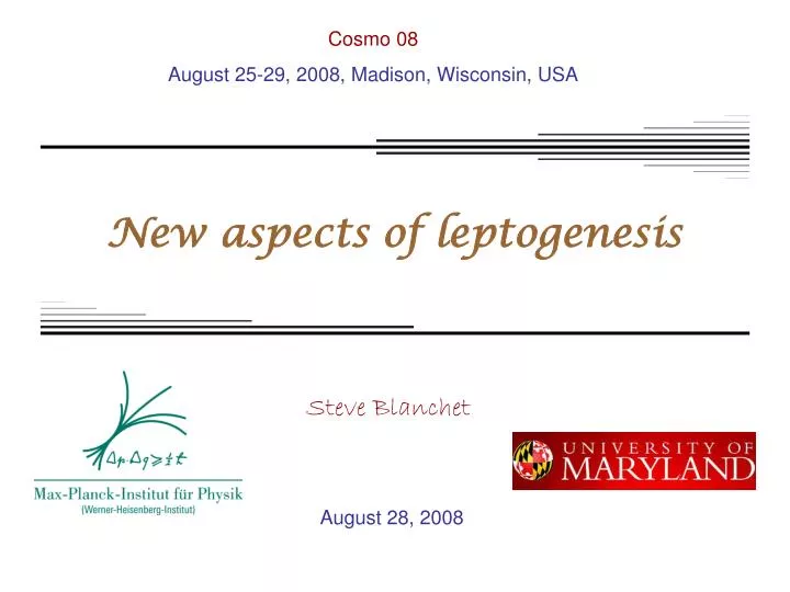 new aspects of leptogenesis