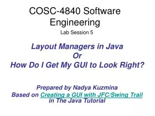 COSC-4840 Software Engineering