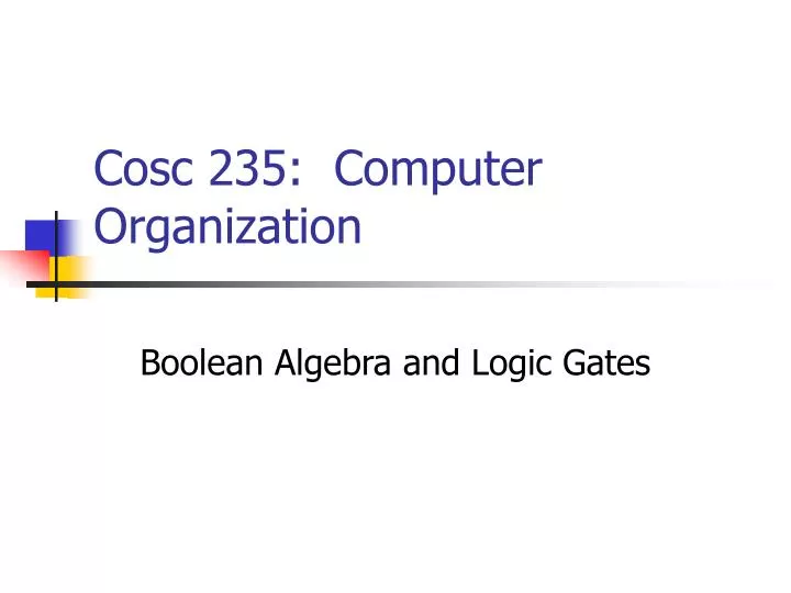 cosc 235 computer organization