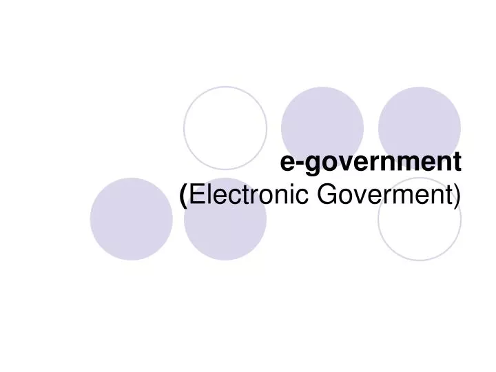 e government electronic goverment
