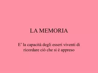 la memoria