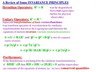 A Review of Some INVARIANCE PRINCIPLES