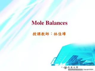 Mole Balances
