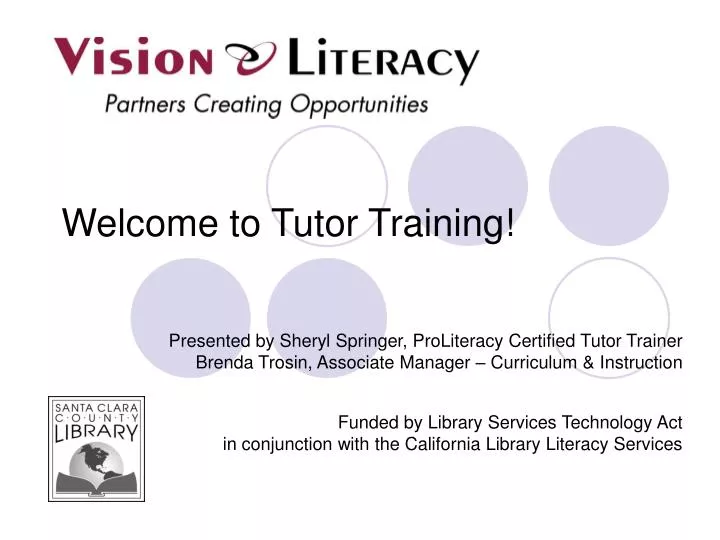welcome to tutor training