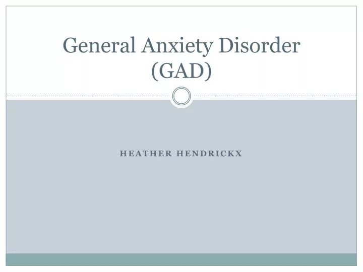 general anxiety disorder gad