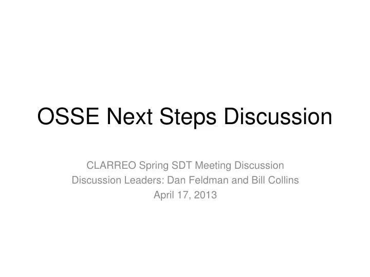 osse next steps discussion