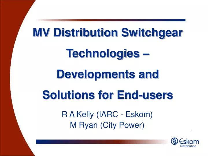mv distribution switchgear technologies developments and solutions for end users