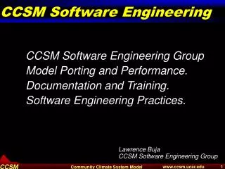 CCSM Software Engineering