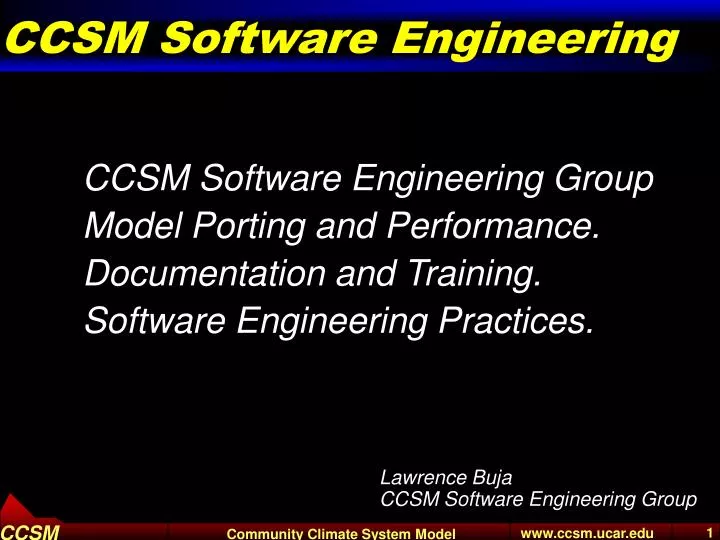 ccsm software engineering