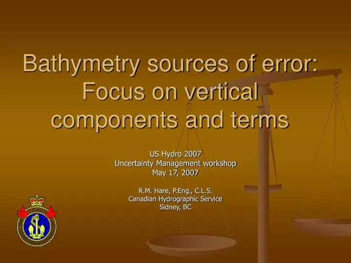 bathymetry sources of error focus on vertical components and terms