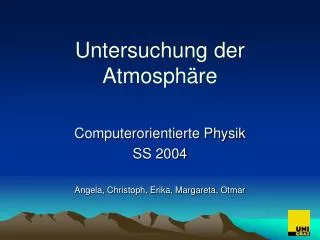 untersuchung der atmosph re