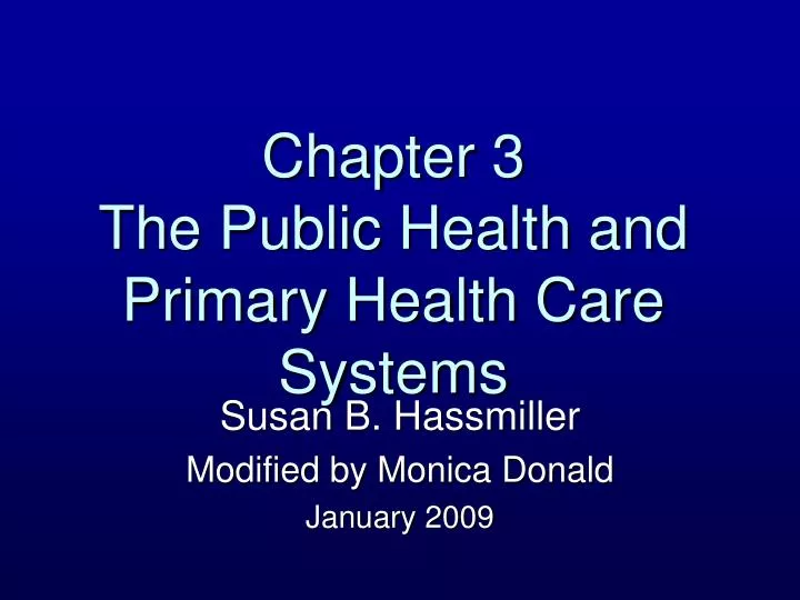 chapter 3 the public health and primary health care systems