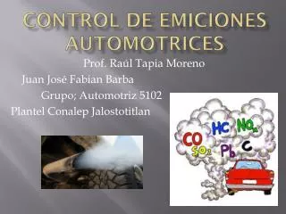 control de emiciones automotrices