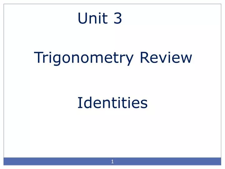 trigonometry review