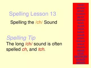 Spelling Lesson 13
