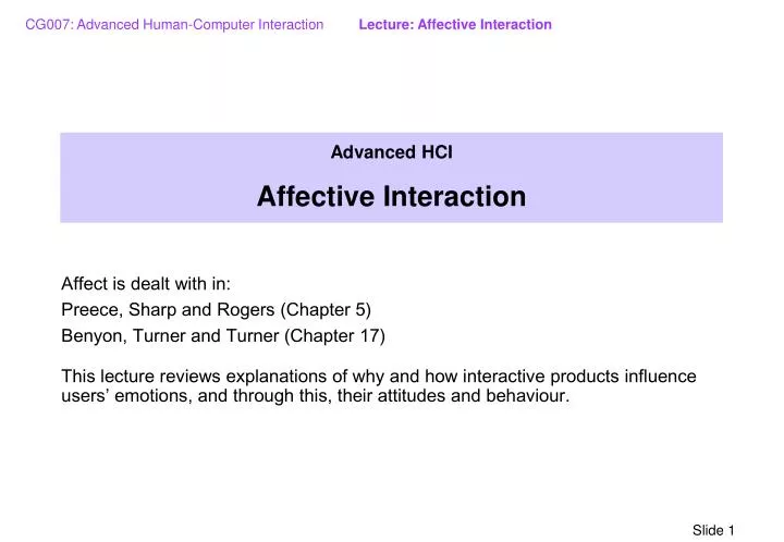 advanced hci affective interaction