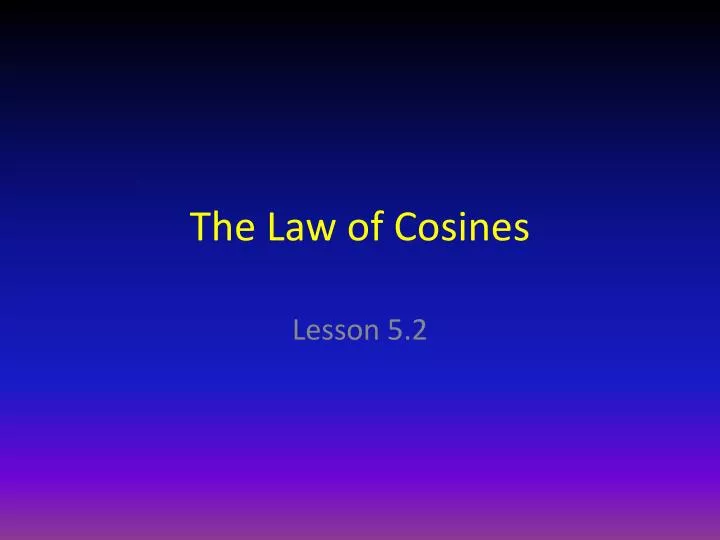 the law of cosines