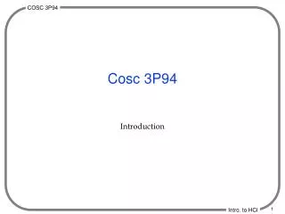 Cosc 3P94