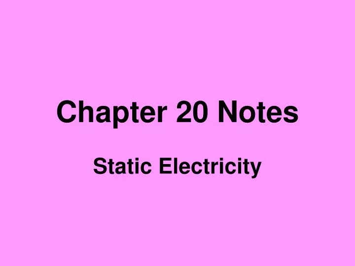 chapter 20 notes