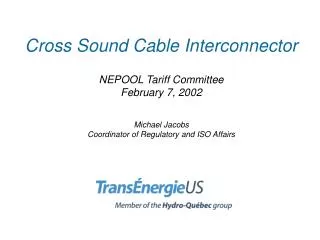 Who is Cross-Sound Cable, LLC?