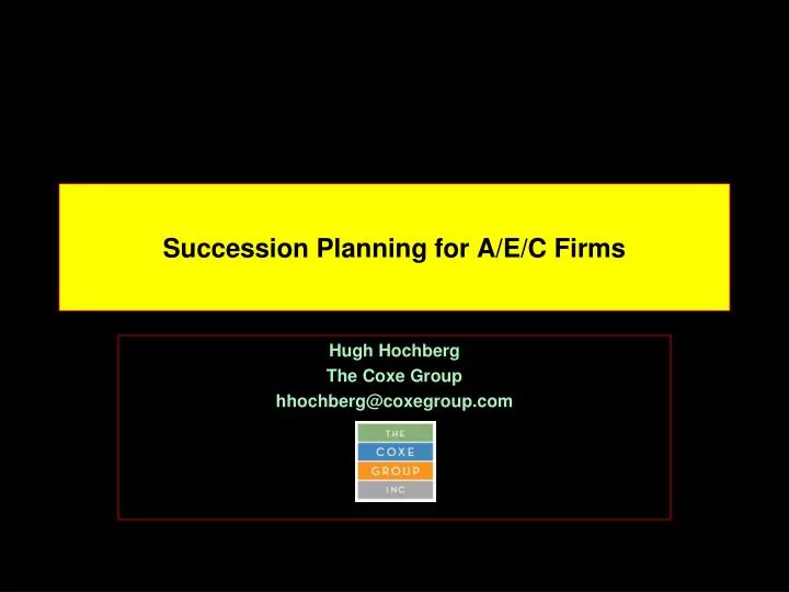 succession planning for a e c firms