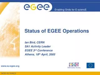 Status of EGEE Operations