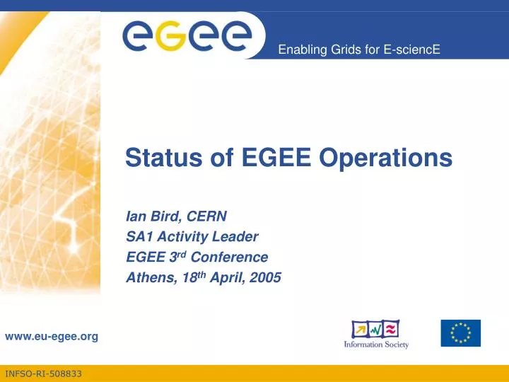 status of egee operations
