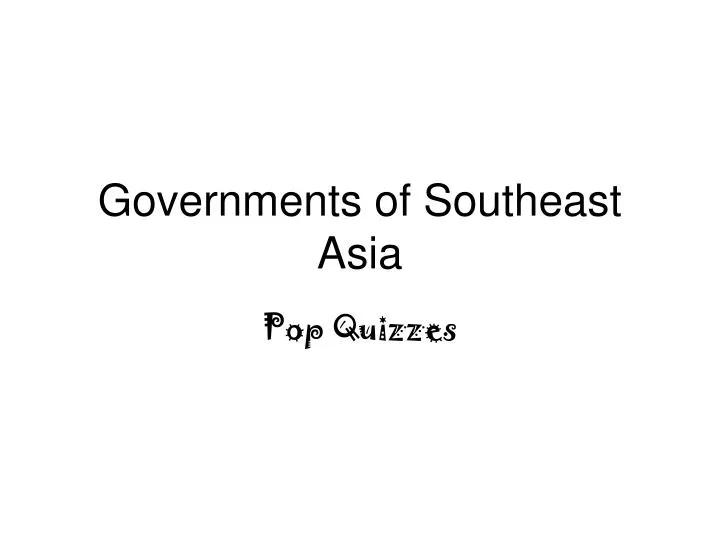 governments of southeast asia