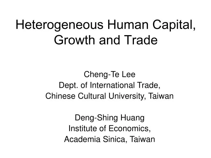 heterogeneous human capital growth and trade