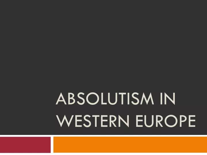 absolutism in western europe