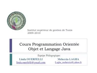 cours programmation orient e objet et langage java