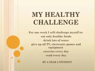 MY HEALTHY CHALLENGE