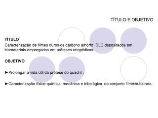 t tulo e objetivo