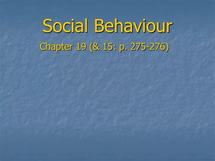 social behaviour