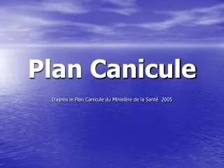 plan canicule