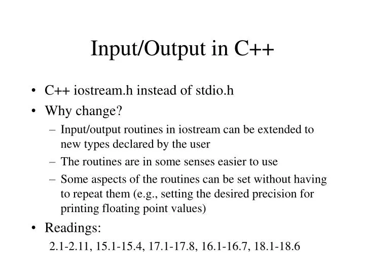 input output in c