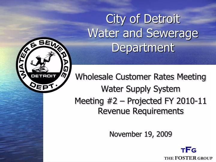 city of detroit water and sewerage department